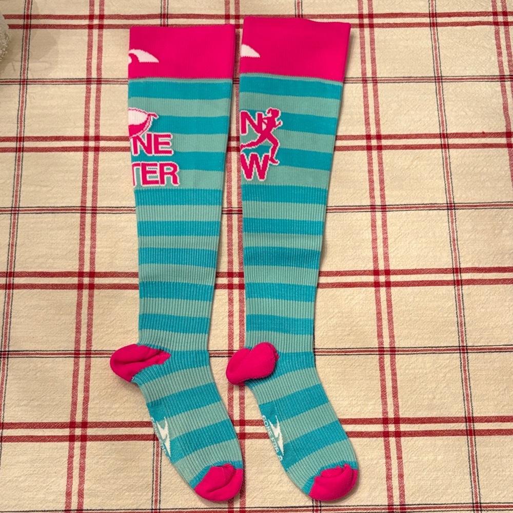 Blue and Pink Knee-High Socks
